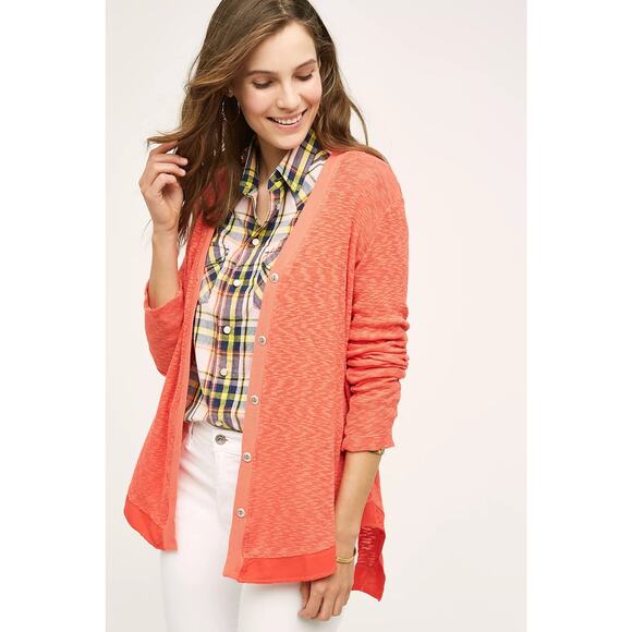 Anthropologie Sweaters - New Anthropologie Evie Cardigan by Left of Center $98 SMALL Red Orange Coral